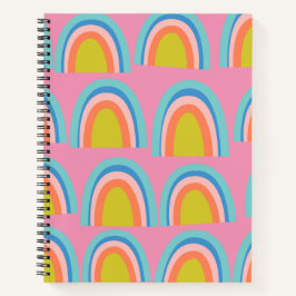 Spielvolles geometrisches Regenbogenmuster in leuc Notizbuch