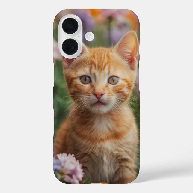Spielvolles Kitten in Blume Case-Mate iPhone Hülle (Rückseite)