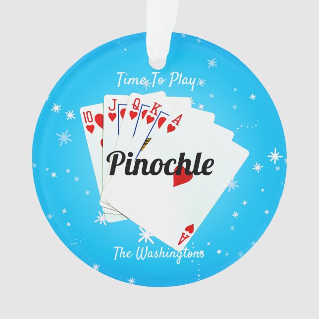 Spielzeit Pinochle Blue Ornament (Vorderseite)