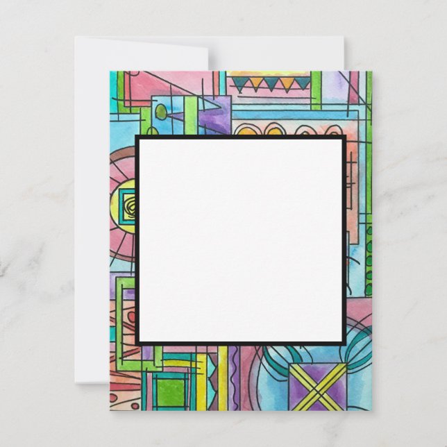 Spielzeithandgemalte Wasserfarben Kunst Mitteilungskarte (Vorderseite)