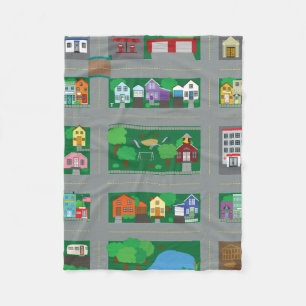 Spielzeug-Auto-Stadtstraßenkarte Fleecedecke