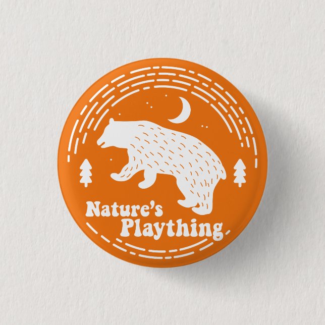 Spielzeug-//-Bärn-Button der Natur (orange) Button (Vorderseite)