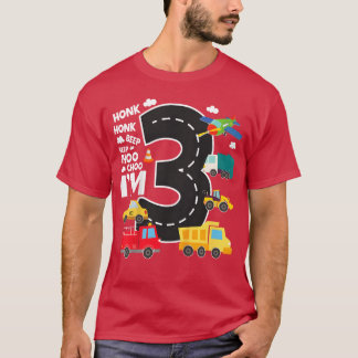 Spielzeug Bau Fahrzeuge 3 Geburtstagsjunge Autos T-Shirt
