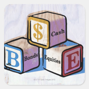 Spielzeug-Blöcke Quadratischer Aufkleber