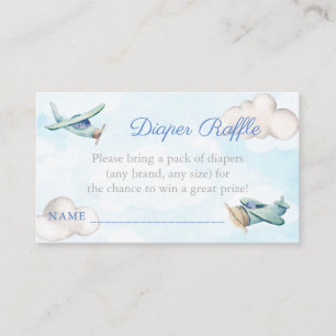 Spielzeug Flugzeug bringt eine Packung Windeln Bab Begleitkarte
