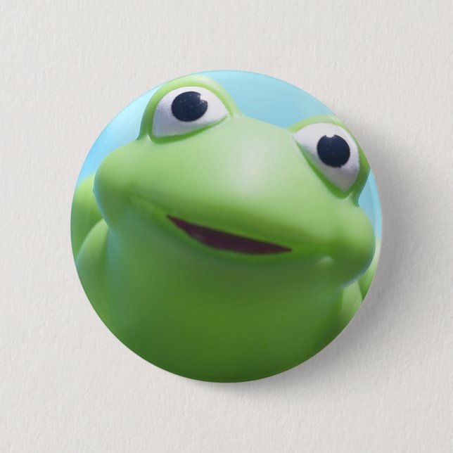 Spielzeug-Frosch-Nahaufnahme Button (Vorderseite)