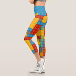 Spielzeug-Gebäude-Blockmuster für Fun Construction Capri Leggings