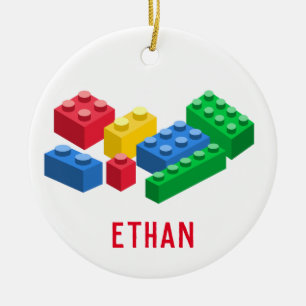 Spielzeug-Gebäude-Ziegel bunt Keramik Ornament