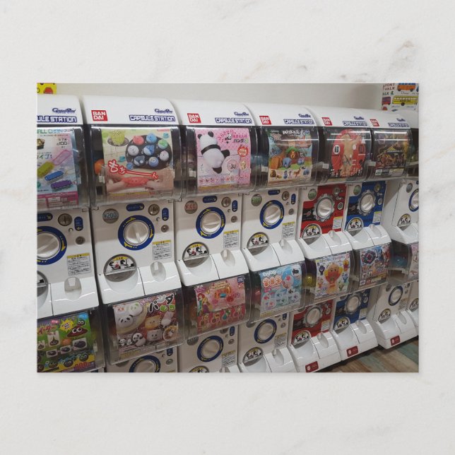 Spielzeug-Kapsel-Münze Machiness Foto Tokyos Japan Postkarte (Vorderseite)