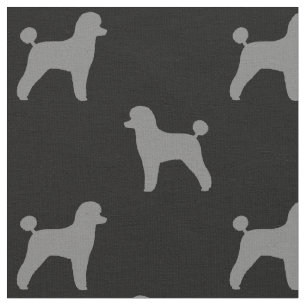 Spielzeug Poodle Hund Silhouetten Muster Grau und Stoff