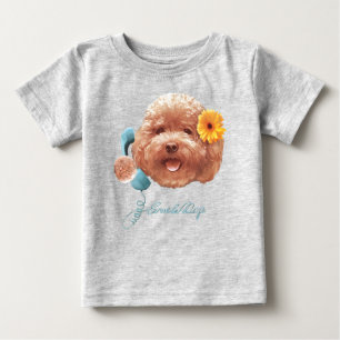Spielzeug Poodle mit Blume- und Telefondarstellung Baby T-shirt