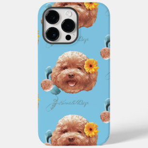 Spielzeug Poodle mit Blume- und Telefondarstellung Case-Mate iPhone 14 Pro Max Hülle