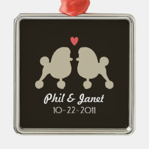 Spielzeug Poodle Silhouetten Liebe Hunde Couple Cu Ornament Aus Metall