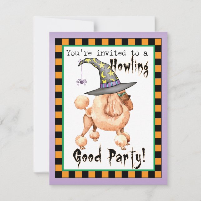Spielzeug Poodle Witch Einladung (Vorderseite)