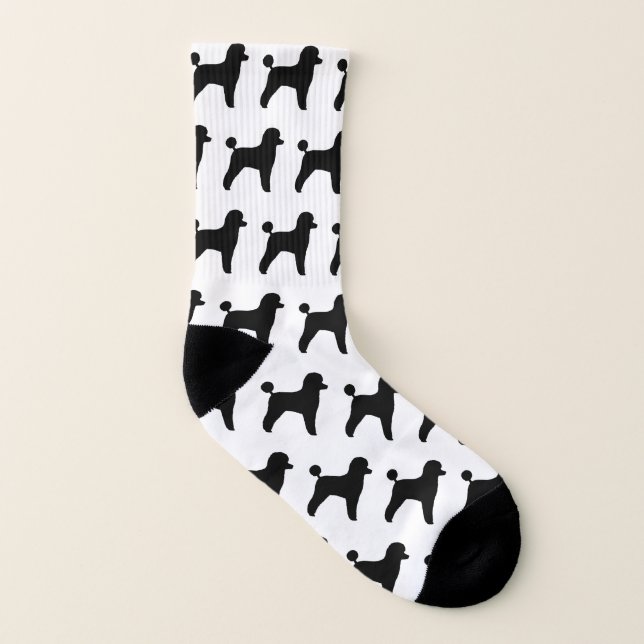Spielzeug-Pudel-Silhouette-Muster Socken (Links - Innen)