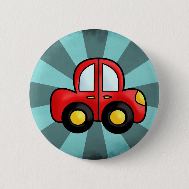 Spielzeug-Retro-Auto-Kunst Button (Vorderseite)