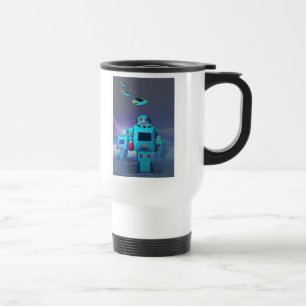 Spielzeug Robos auf der Angriffs-Tasse Reisebecher