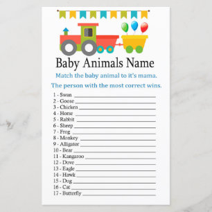 Spielzeug trainieren Baby Animals Name Game