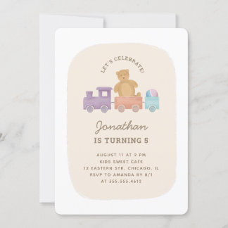 Spielzeug trainiert und trägt. Niedlicher lustiger Einladung