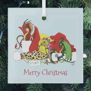 Spielzeug-Weihnachts-Drachen Fantasy-Milch-Kekse Ornament Aus Glas