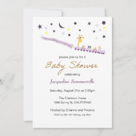Spielzeug Zug Tier Passagiere Baby Shower Einladung