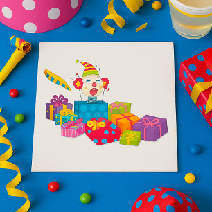 Spielzeugclown in einer Schachtel Napkins Serviette