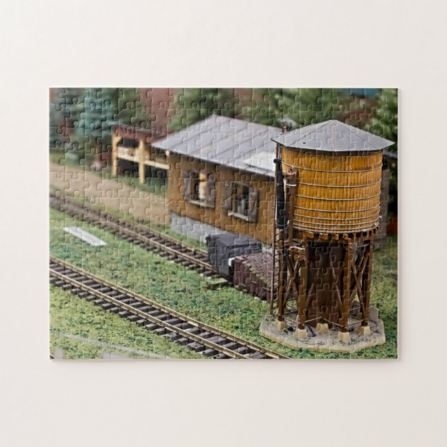 Spielzeugeisenbahn Plattform Wasserturm Puzzle (Horizontal)