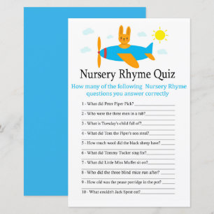 Spielzeugflugzeug Kinderzimmer Rhyme Quiz Babydusc