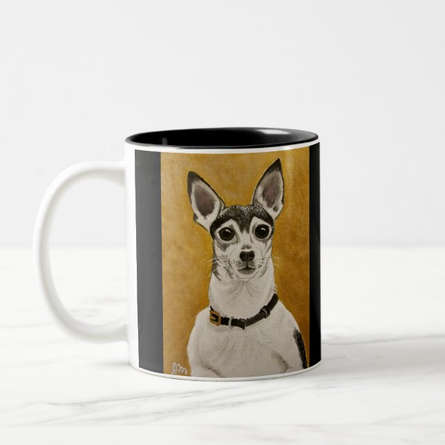 Spielzeugfox-Terrier-Tasse Zweifarbige Tasse (Links)