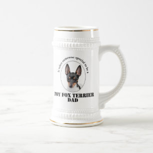 Spielzeugfox-Terrier-Vater Stein Bierglas