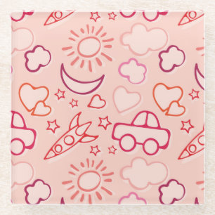 Spielzeughintergrund Glasuntersetzer