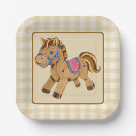 Spielzeugpferd Pappteller