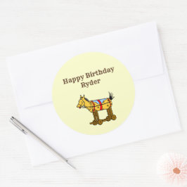 Spielzeugpferd Vintag Art bearbeitbarer Western Runder Aufkleber