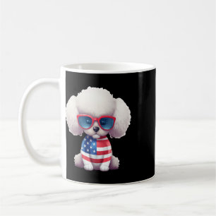 Spielzeugpudel mit patriotischer USA-Flagge Amerik Kaffeetasse