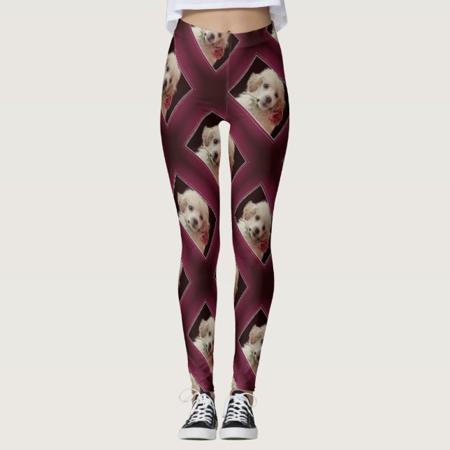 Spielzeugpudel-Welpenkunst-Leggings Leggings (Vorderseite)