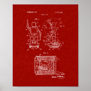 Spielzeugrobot-Patent - Burgund Red Poster