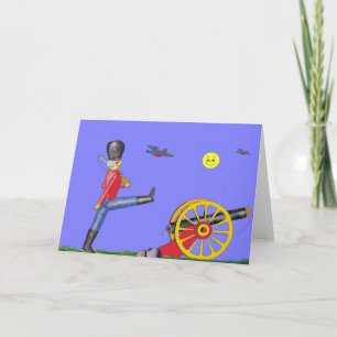 Spielzeugsoldat und Spielzeug Cannon...Card. Karte