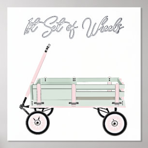 Spielzeugwagen mit Folientext-Druckposter Foliendrucke