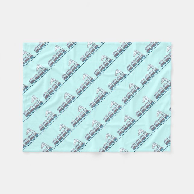 Spielzeugzug Fleecedecke (Vorderseite (Horizontal))