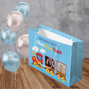 Spielzeugzug Kleinkind Junge Geburtstag Blau Große Geschenktüte