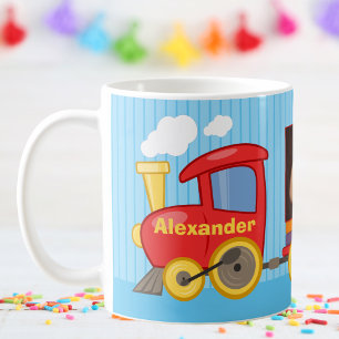 Spielzeugzug Kleinkind Junge Geburtstag Blau Kaffeetasse
