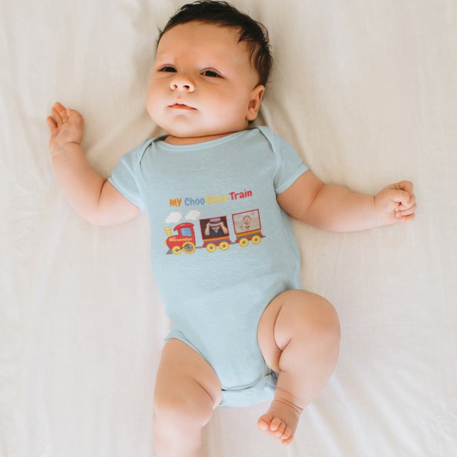 Spielzeugzug Kleinkinder Jungen Geburtstag blau Baby Strampler (Von Creator hochgeladen)