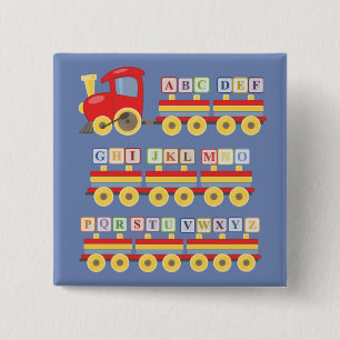Spielzeugzug mit Alphabet Blocks Kinder Button