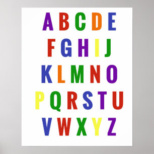 Spielzimmer Buchstaben Alphabet Hell Primär Regenb Poster