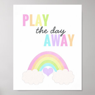 Spielzimmer spielen am Tag Pastell Rainbow Poster