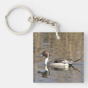 Spießente schwimmt in einem Teich Schlüsselanhänger