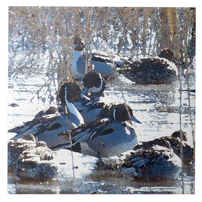 Spießenten-Enten-Vogel-Tier-Tier-Fliese Fliese (Vorderseite)
