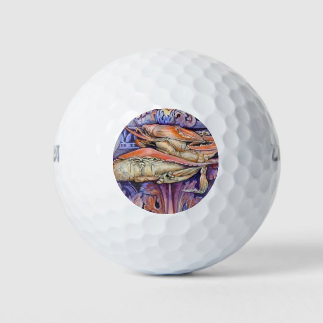 Spike and Curly Playing Tag Golfball (Vorderseite)