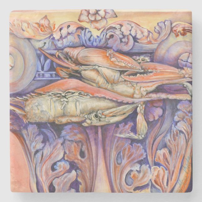 Spike and Curly Playing Tag Steinuntersetzer (Vorderseite)