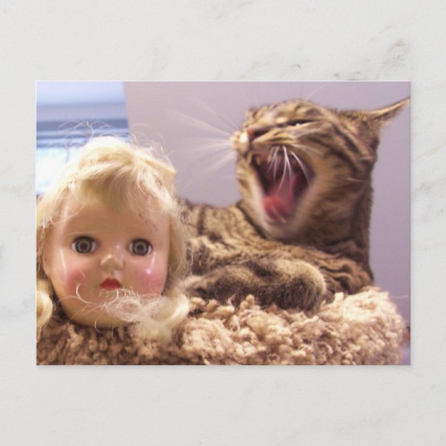 Spike hasst Puppen Postkarte (Vorderseite)